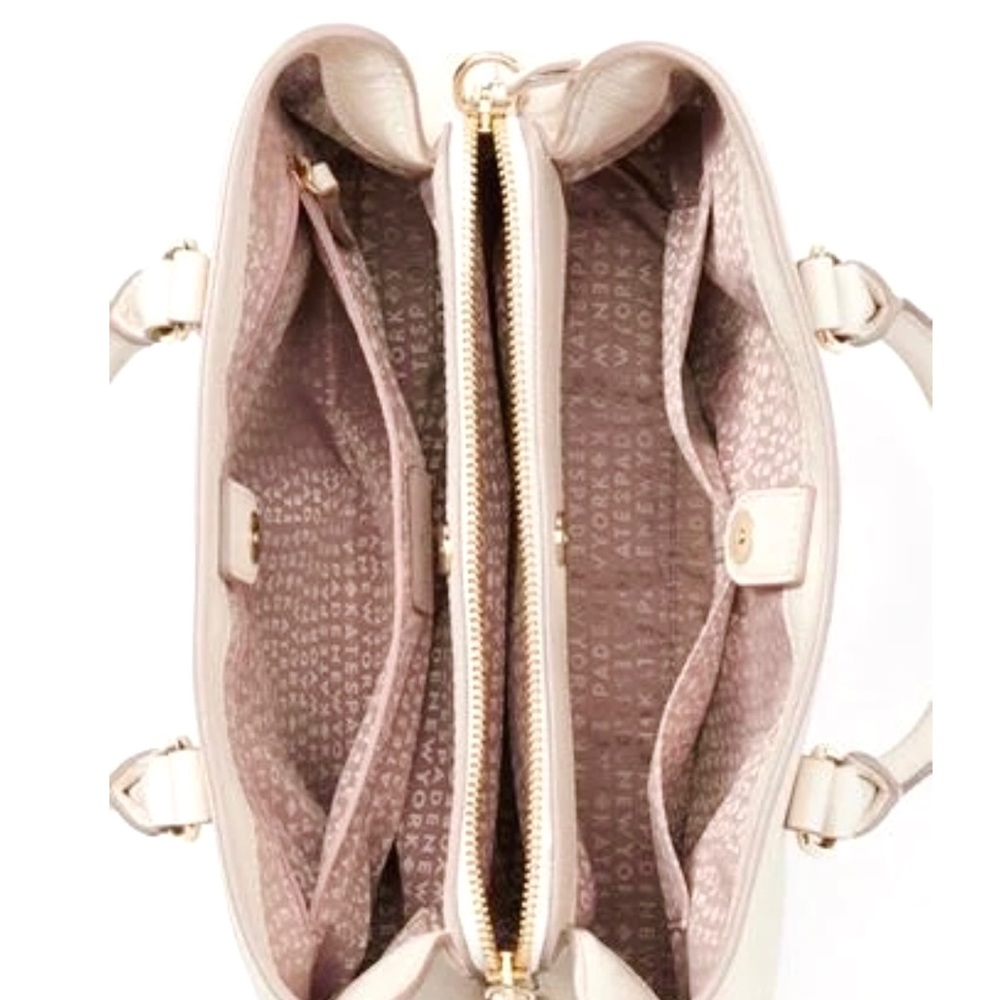 KATE SPADE NEW YORK — LARCHMONT AVENUE EVANGELIE SATCHEL BAG, SOFT LIMESTONE - Picture 2 of 13